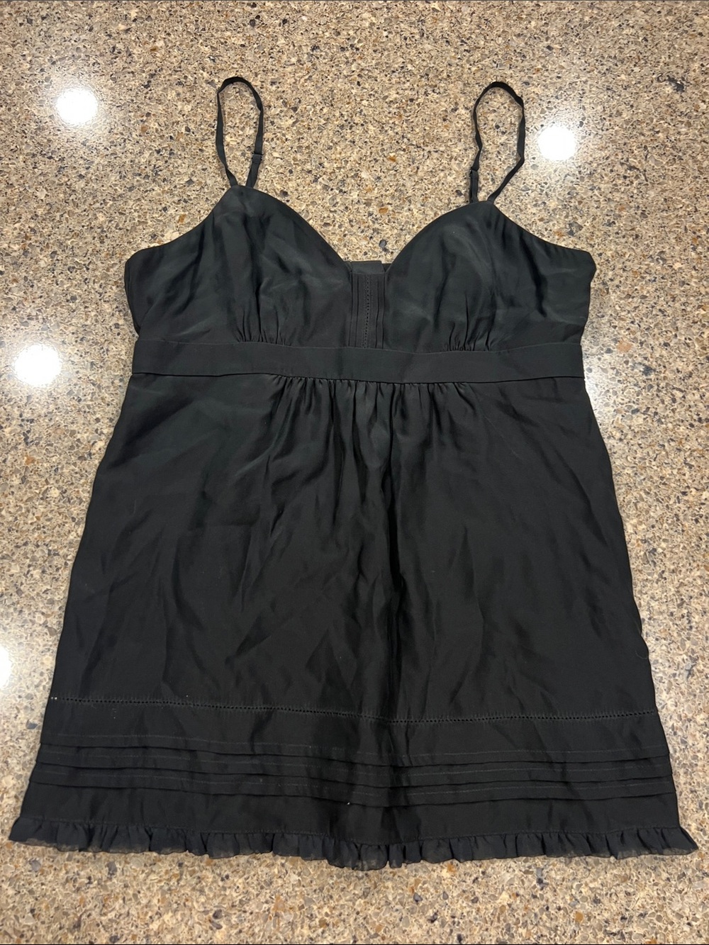 Juice couture 2 xs Black Spaghetti Strap Chemise blouse shirt 100% silk z20